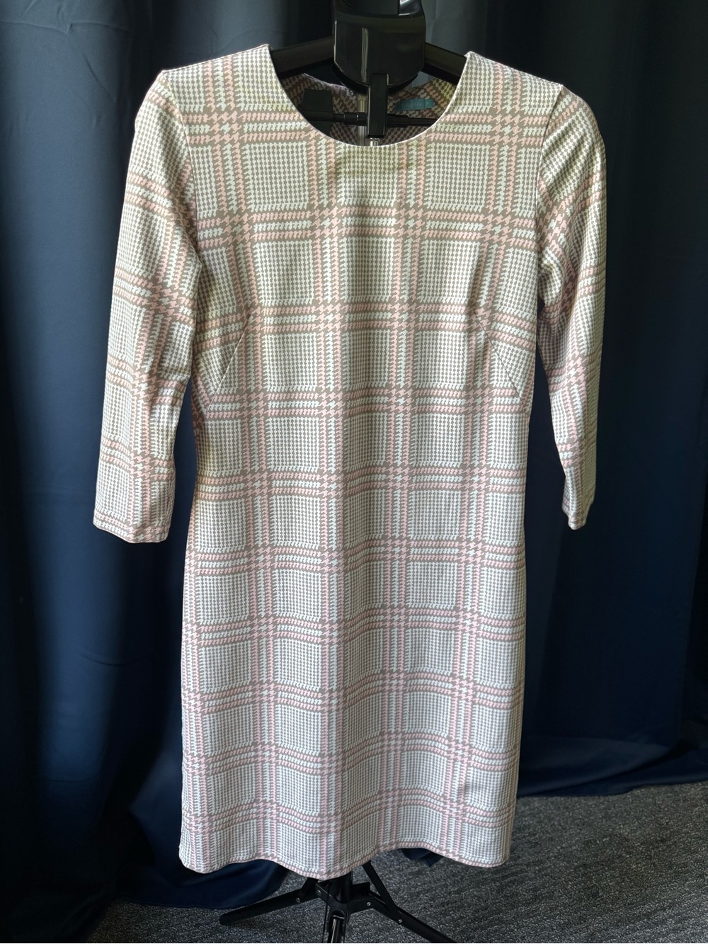 J. McLaughlin Sophia Houndstooth Plaid Catalina Cloth Sheath Dress Size Medium